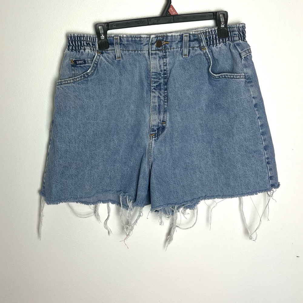 Lee Women's Light Blue Distressed‎ Cutoff Jean Shorts
